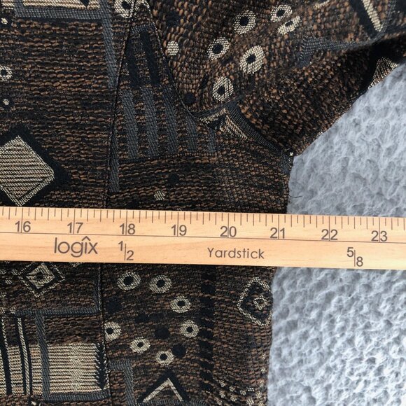 Chicos Jacket Womens 2 US 12 Brown Geometric Pattern Button Up Collared Career - Picture 8 of 10